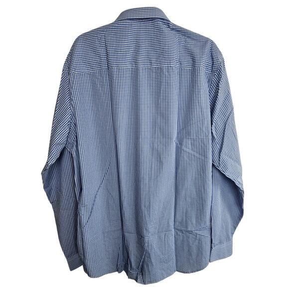 NEW Unlisted Kenneth Cole Dress Shirt Blue White Gingham Checker Men XL Slim Fit - Picture 10 of 10